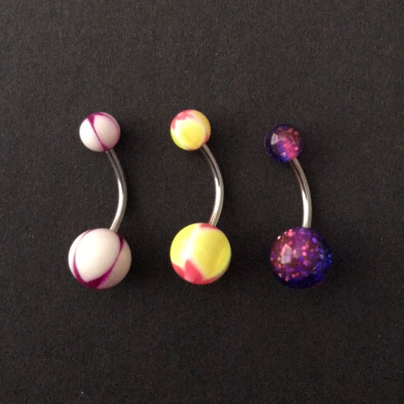 *Free with purchase* Set of 3- 14 gauge belly button rings #2 - Picture 2 of 2